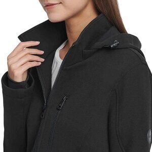 Andrew Marc Ladies' Removable Hood Breast Pocket Scuba Jacket (Black, Medium)